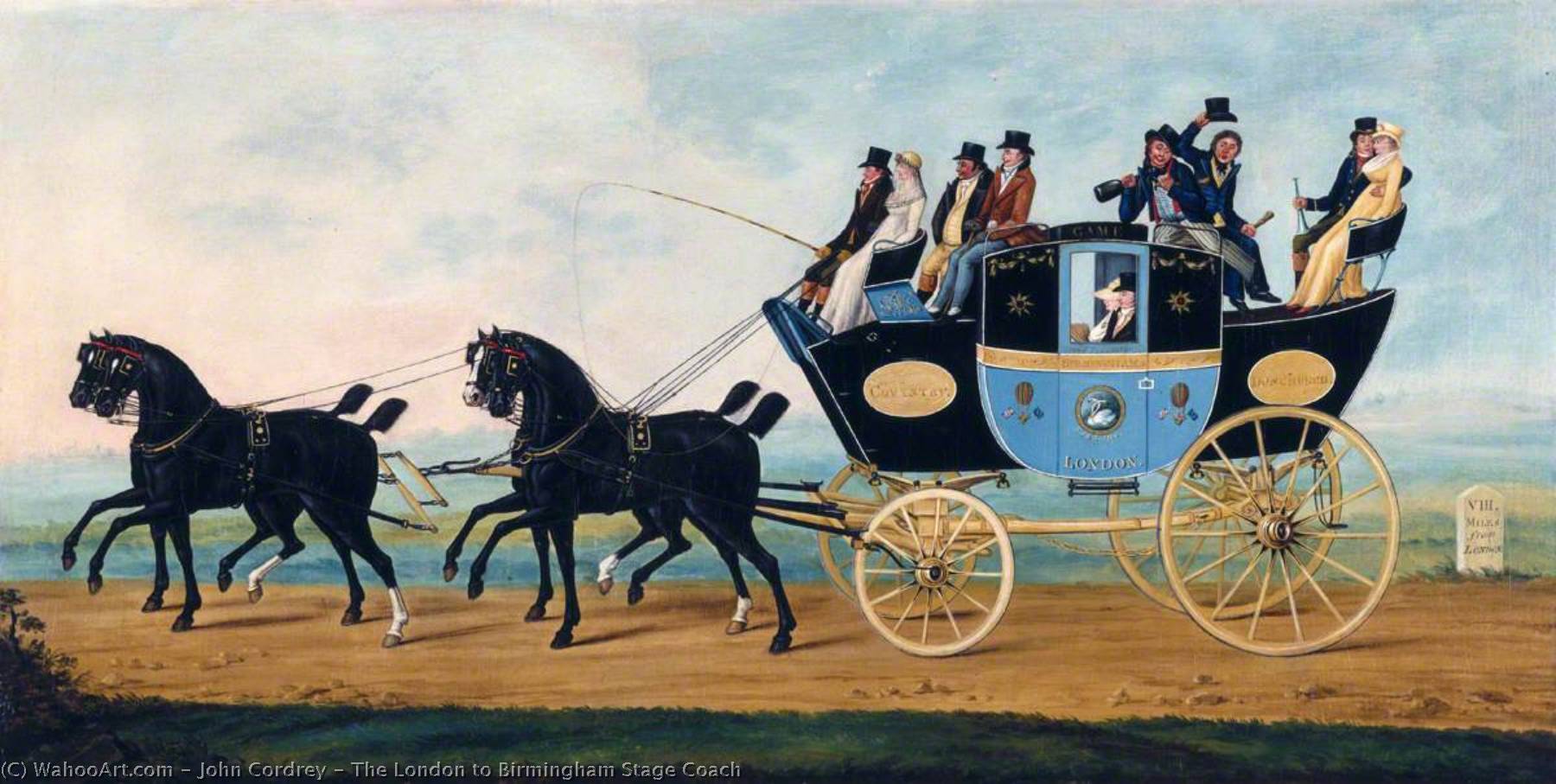 Wikioo.org – L'Encyclopédie des Beaux Arts - Peinture, Oeuvre de John Cordrey - le london à birmingham coach stage