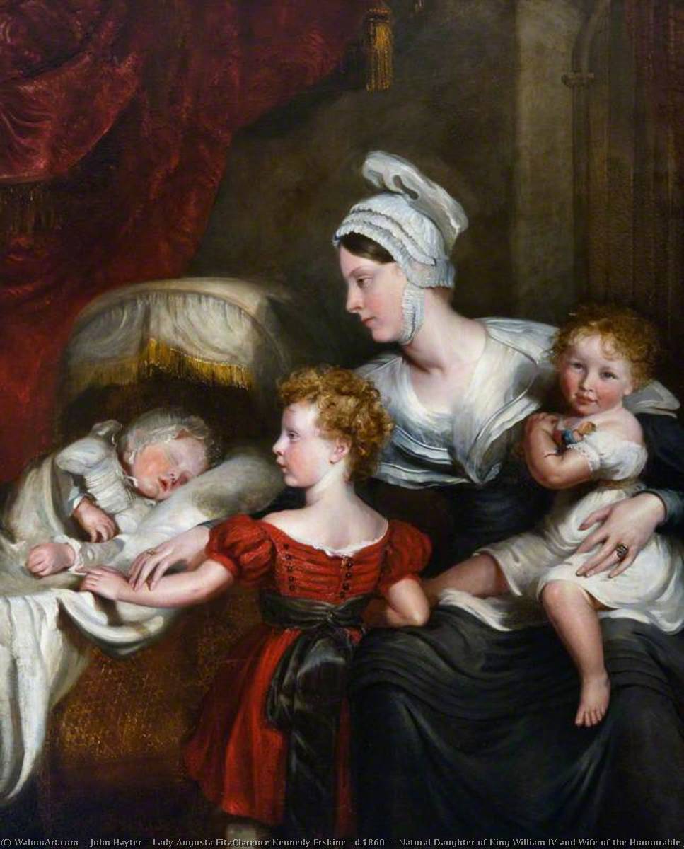 Wikioo.org - The Encyclopedia of Fine Arts - Painting, Artwork by John Hayter - Lady Augusta FitzClarence Kennedy Erskine (d.1860), Natural Daughter of King William IV and Wife of the Honourable John Erskine, with Her Children, Wiliam Henry, Wilhelmina and Millicent Ann Mary