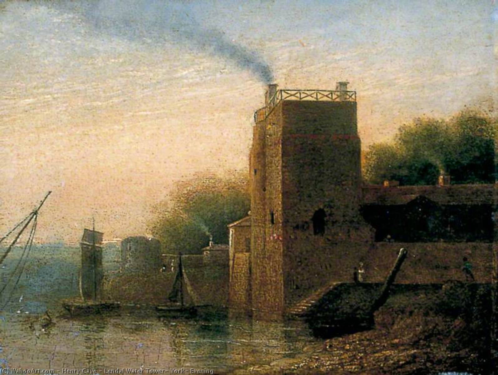 Wikioo.org - The Encyclopedia of Fine Arts - Painting, Artwork by Henry Cave - Lendal Water Tower, York, Evening