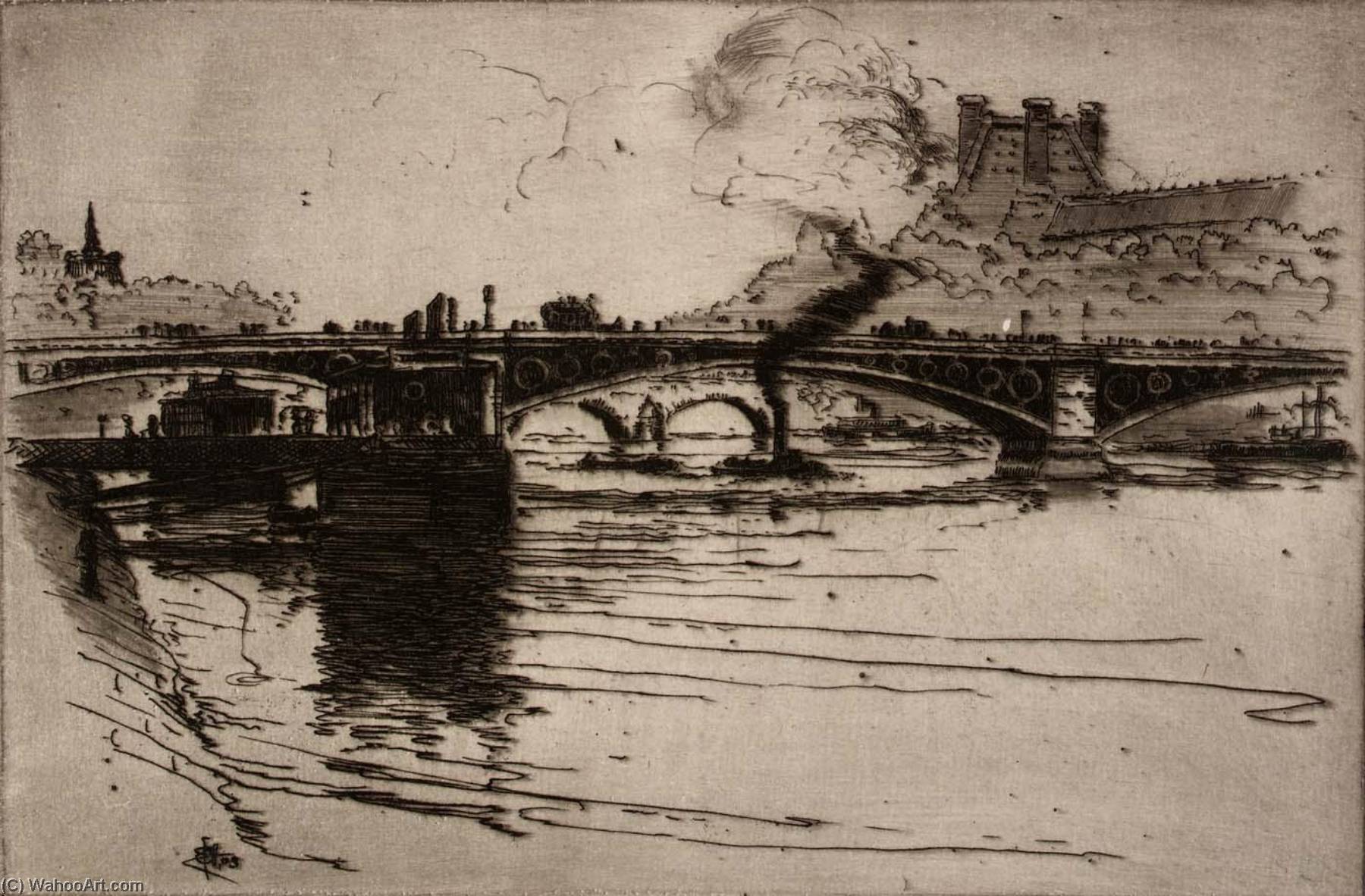 WikiOO.org - Encyclopedia of Fine Arts - Maľba, Artwork Edward Townsend Howes - (Paris Scene River Scene) ( 2)