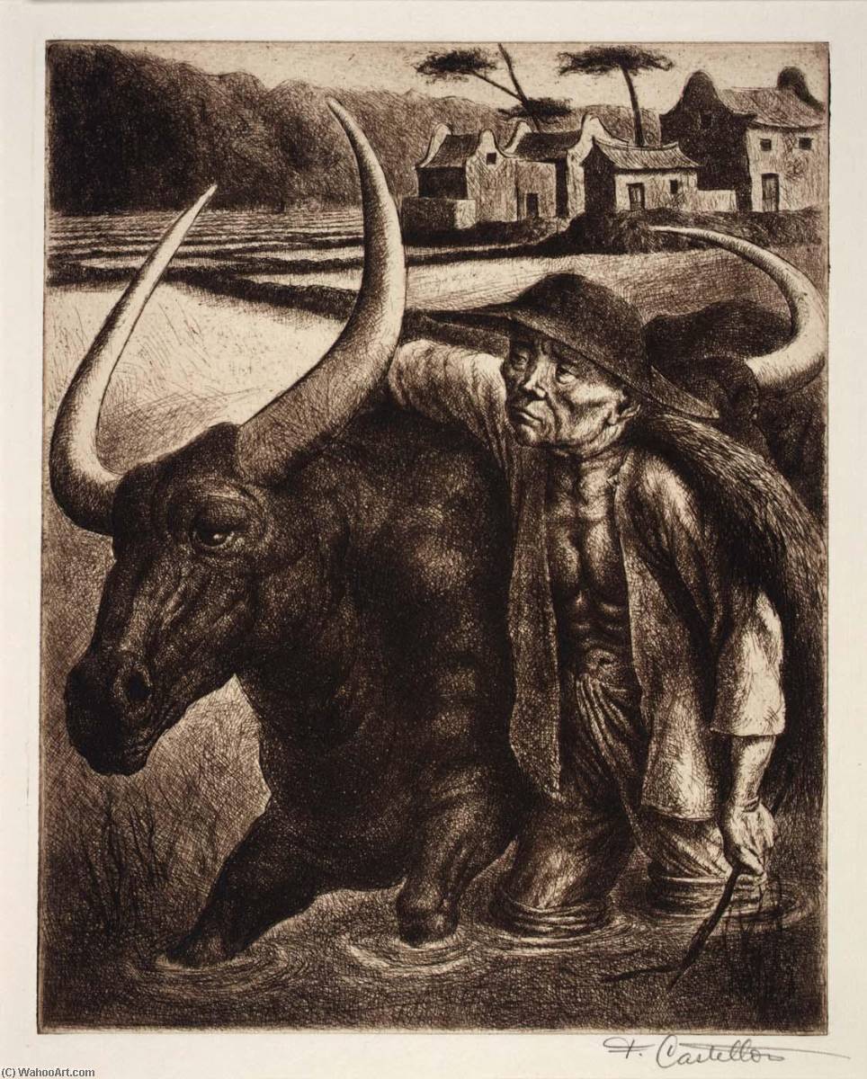 WikiOO.org - Encyclopedia of Fine Arts - Lukisan, Artwork Federico Castellon - Off to the Fields