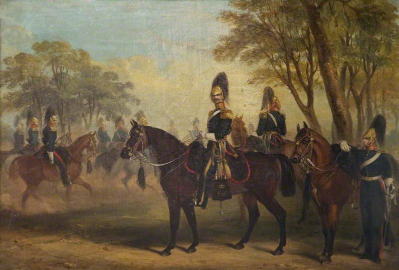 Wikioo.org - The Encyclopedia of Fine Arts - Painting, Artwork by Henry Martens - Glasgow Yeomanry at Exercise