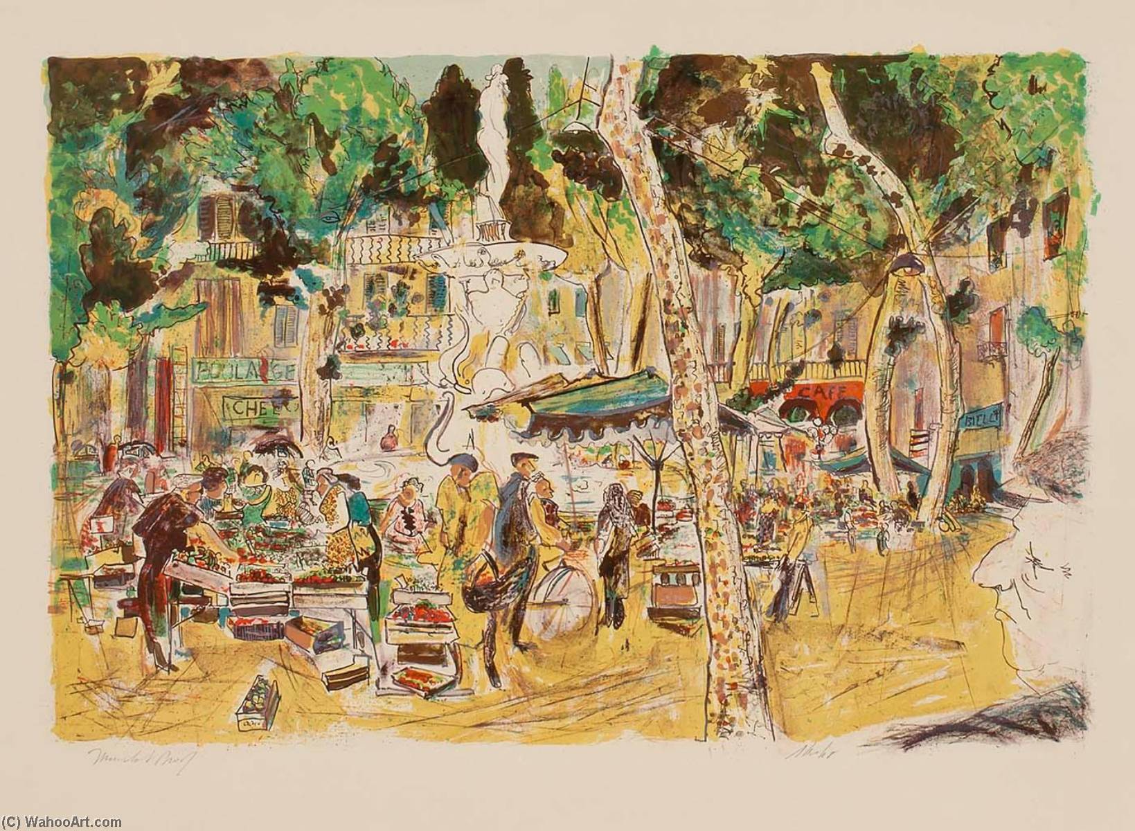 Wikioo.org - The Encyclopedia of Fine Arts - Painting, Artwork by Fred Albert - (Village Square in France)