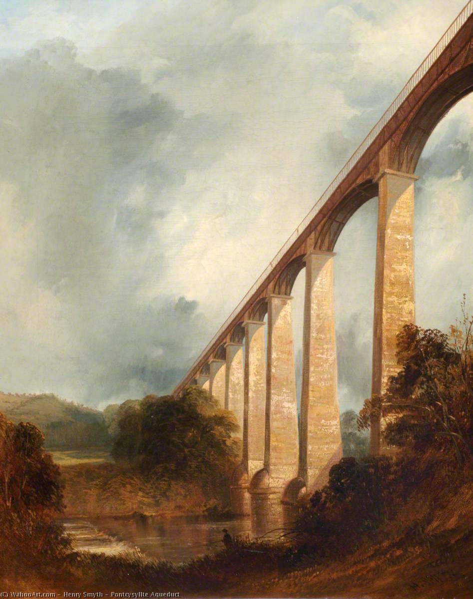 Wikioo.org - The Encyclopedia of Fine Arts - Painting, Artwork by Henry Smyth - Pontcysyllte Aqueduct
