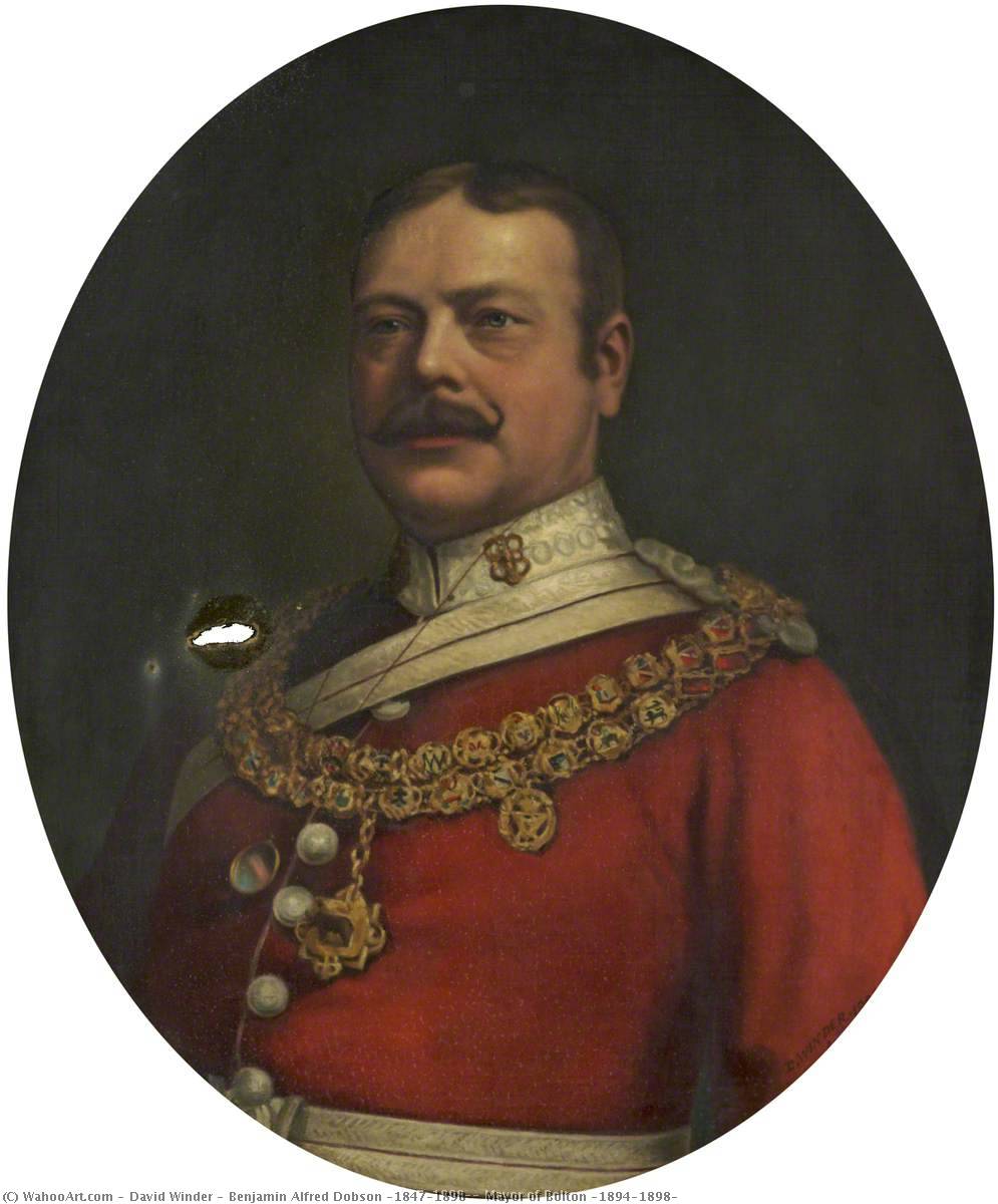 Wikioo.org - The Encyclopedia of Fine Arts - Painting, Artwork by David Winder - Benjamin Alfred Dobson (1847–1898), Mayor of Bolton (1894–1898)