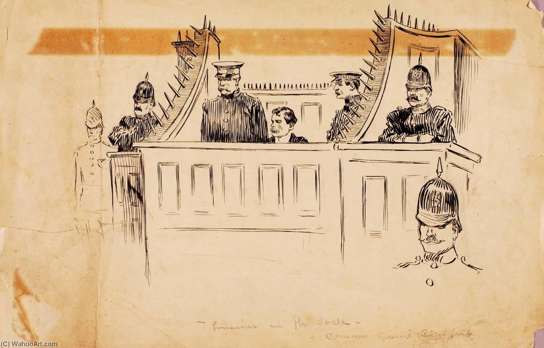 Wikioo.org - Bách khoa toàn thư về mỹ thuật - Vẽ tranh, Tác phẩm nghệ thuật Haydon Jones - Prisoner in the Dock Crown Court