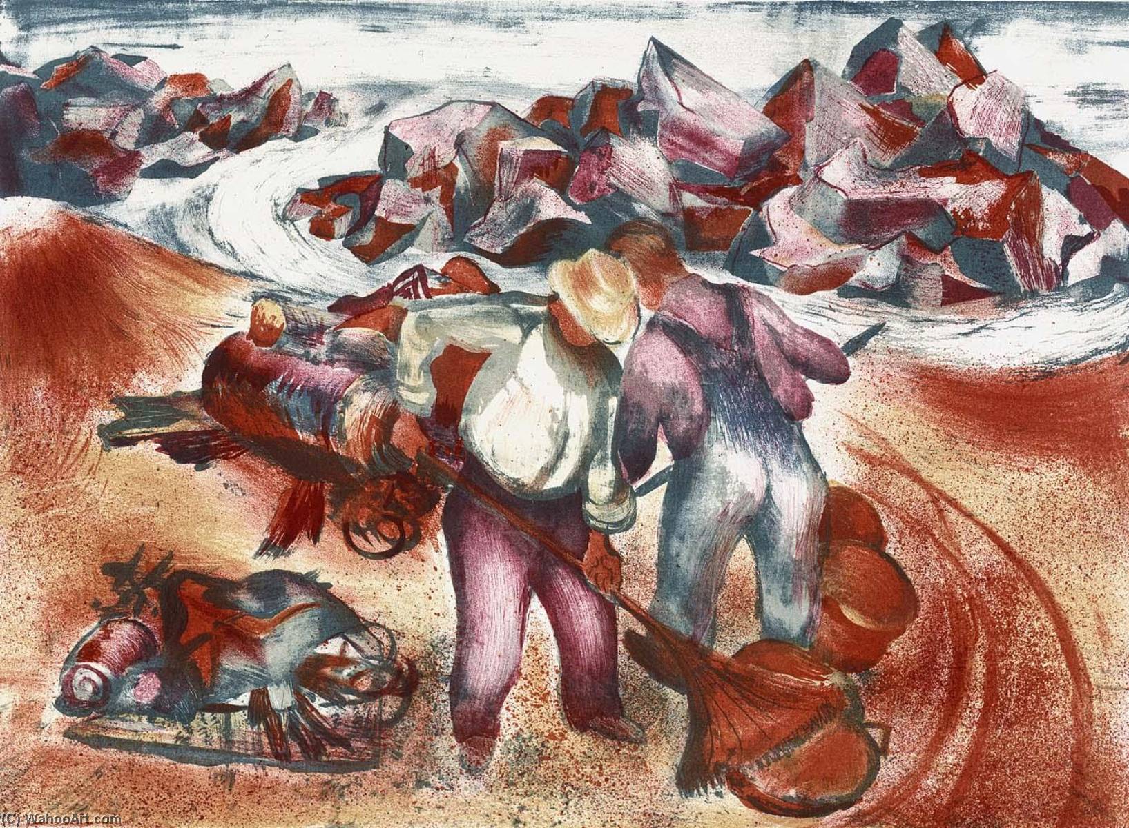 WikiOO.org - Encyclopedia of Fine Arts - Lukisan, Artwork Hyman J Warsager - Beach Cleaners