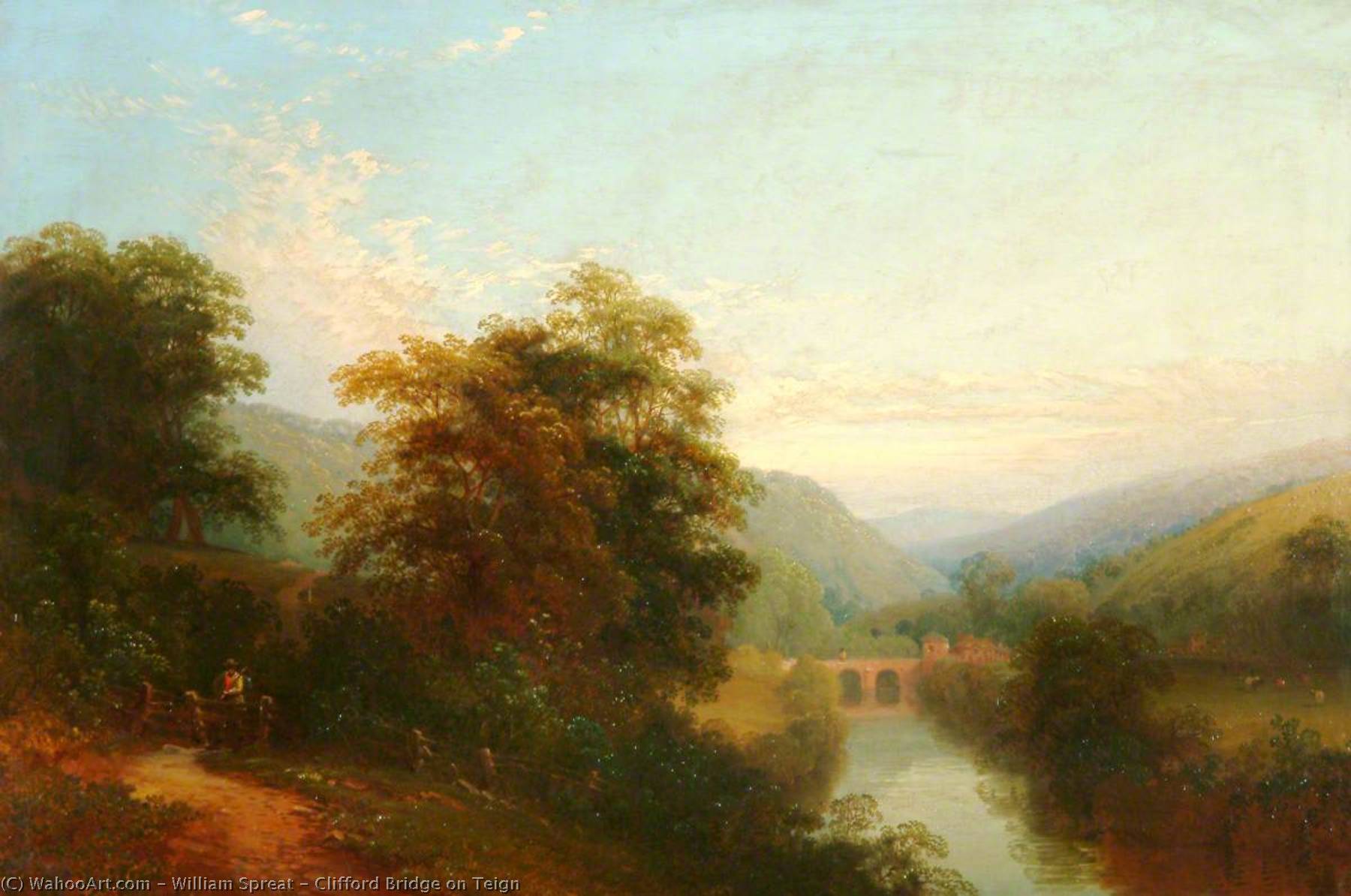 Wikioo.org - The Encyclopedia of Fine Arts - Painting, Artwork by William Spreat - Clifford Bridge on Teign