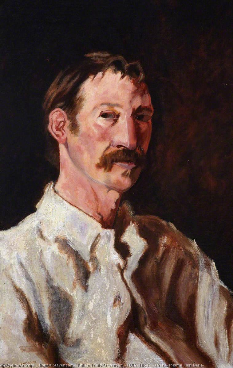 Wikioo.org - The Encyclopedia of Fine Arts - Painting, Artwork by Robert Macaulay Stevenson - Robert Louis Stevenson (1850–1894) (after Girolamo Pieri Nerli)