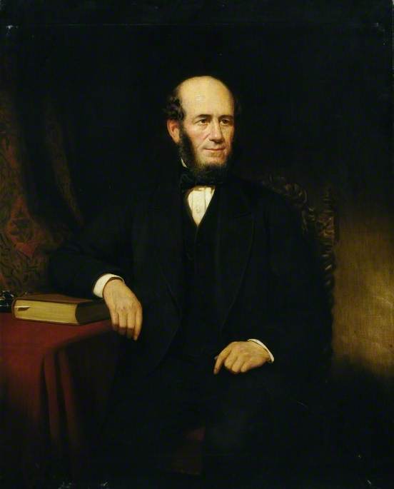 Wikioo.org - The Encyclopedia of Fine Arts - Painting, Artwork by Hugh Ford Crighton - Thomas Moore (1809–1880), Mayor of Sheffield (1868–1871)