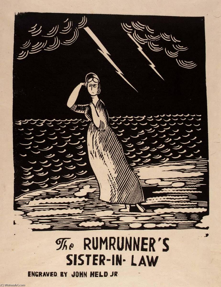 WikiOO.org - Encyclopedia of Fine Arts - Målning, konstverk Jr John Held - The Rumrunner's Sister in Law