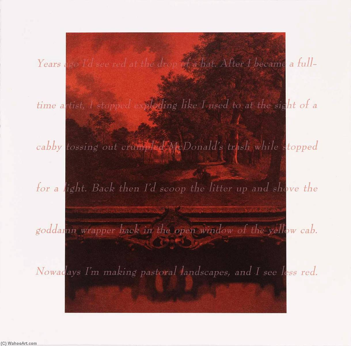 Wikioo.org – L'Enciclopedia delle Belle Arti - Pittura, Opere di Ken Aptekar - gli anni fa I'd vedere rosso , dal portafoglio red lettura