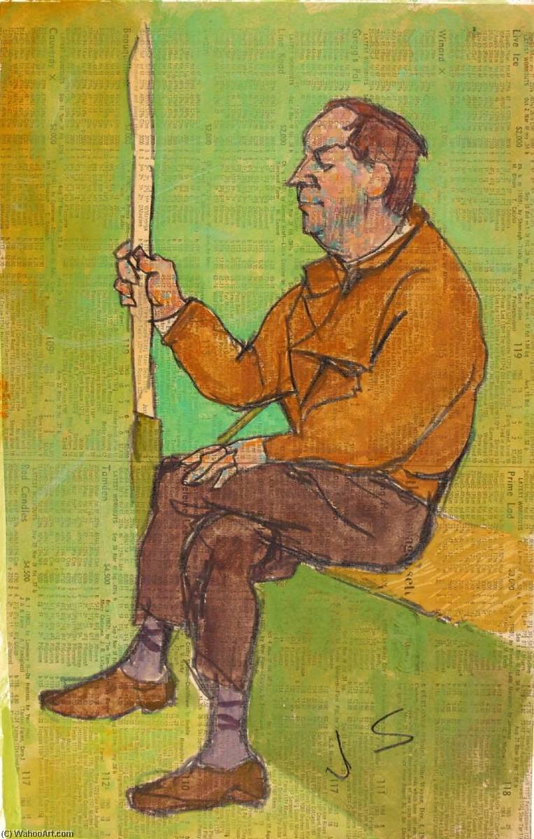 Wikioo.org - The Encyclopedia of Fine Arts - Painting, Artwork by Joseph Solman - (Seated Man)
