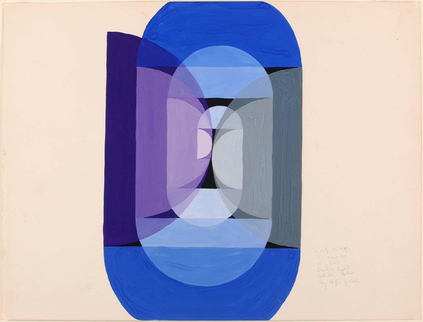Wikioo.org - The Encyclopedia of Fine Arts - Painting, Artwork by Joseph Schillinger - Blue Gray Violet Wheel (from series, the Mathematical Basis of the Arts)