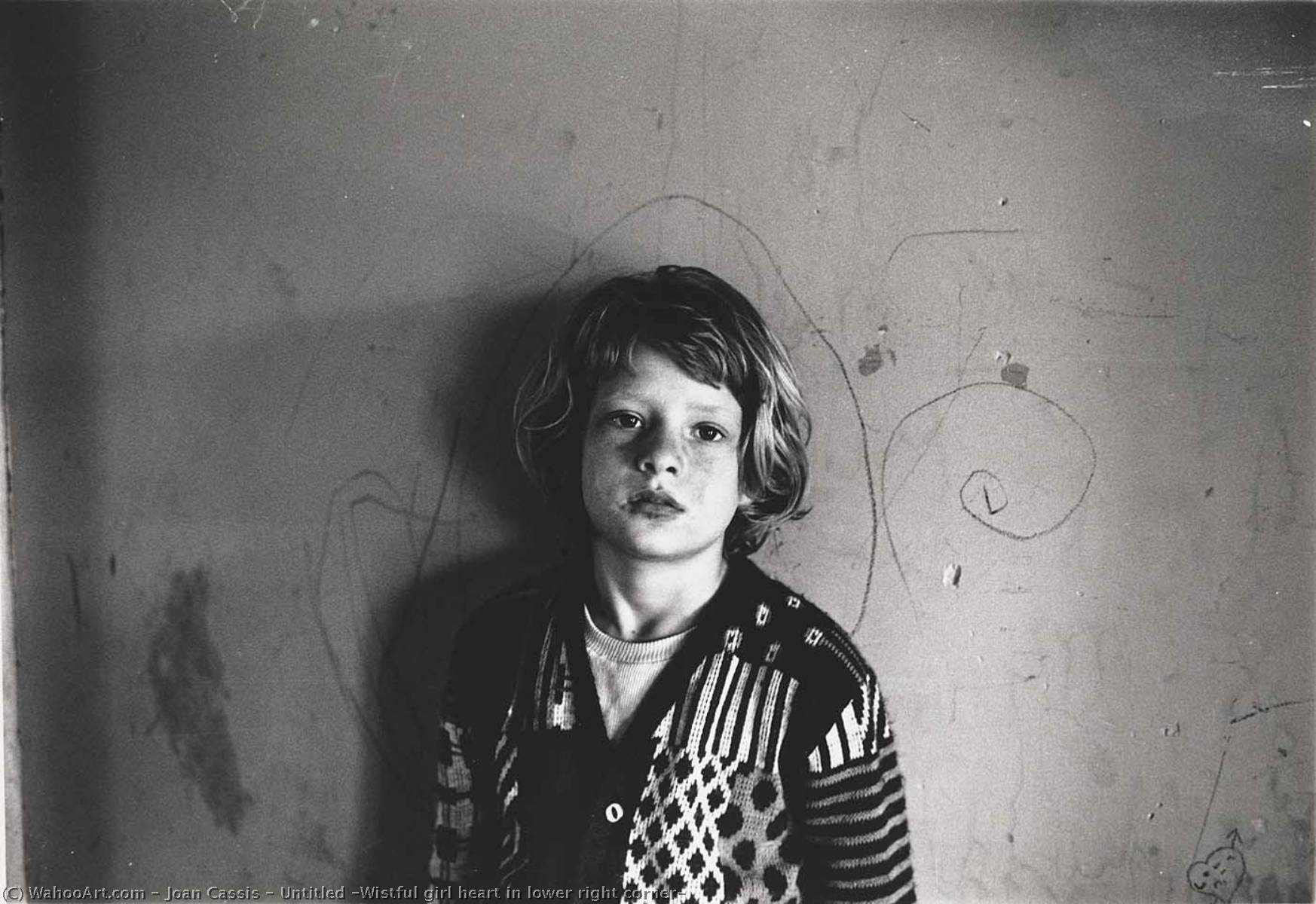 WikiOO.org - Encyclopedia of Fine Arts - Lukisan, Artwork Joan Cassis - Untitled (Wistful girl heart in lower right corner)