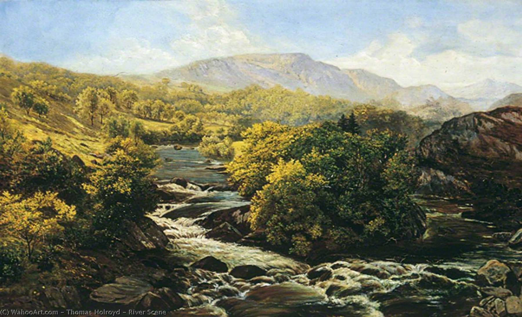 Wikioo.org - The Encyclopedia of Fine Arts - Painting, Artwork by Thomas Holroyd - River Scene