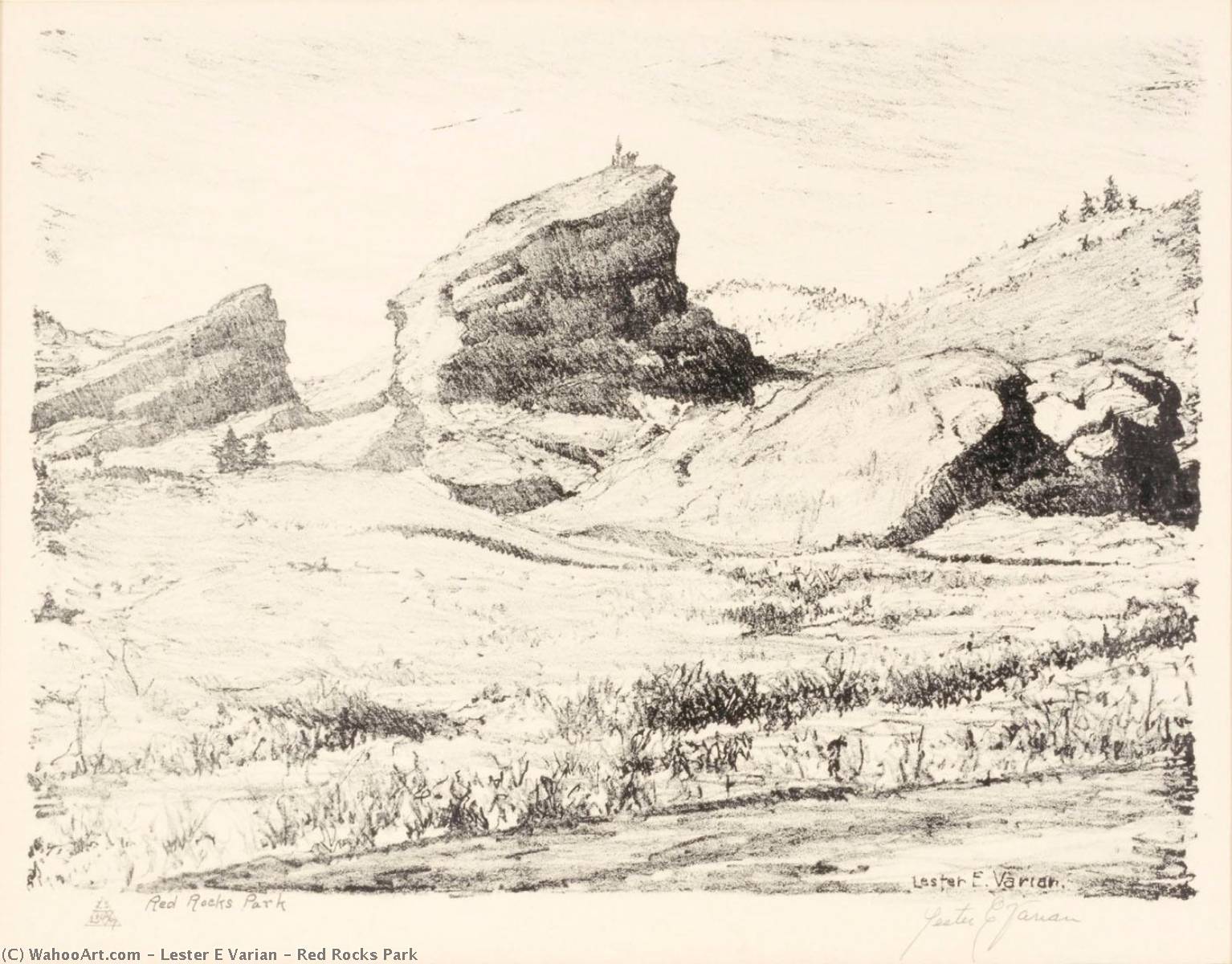Wikioo.org - Bách khoa toàn thư về mỹ thuật - Vẽ tranh, Tác phẩm nghệ thuật Lester E Varian - Red Rocks Park