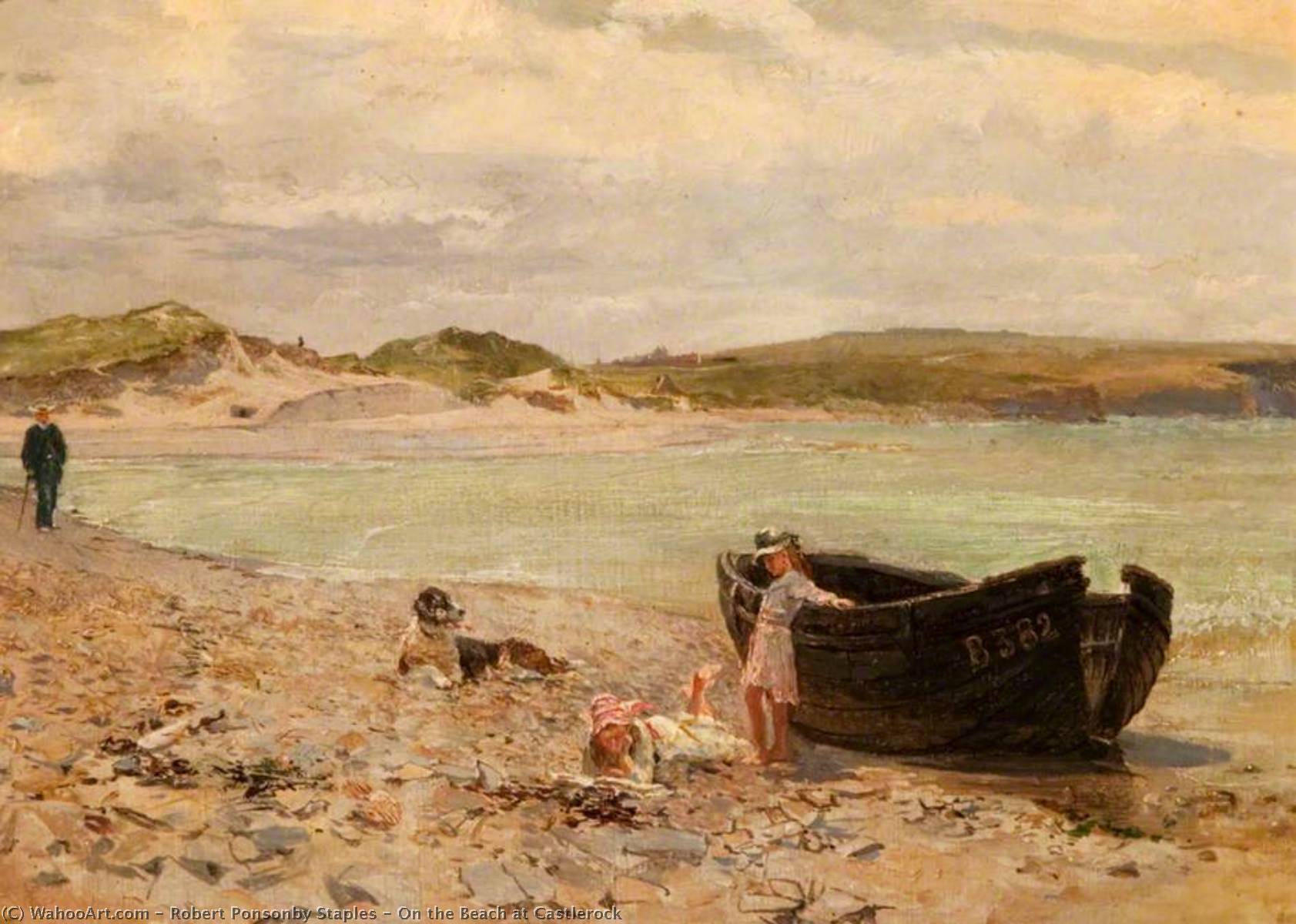 Wikioo.org - The Encyclopedia of Fine Arts - Painting, Artwork by Robert Ponsonby Staples - On the Beach at Castlerock
