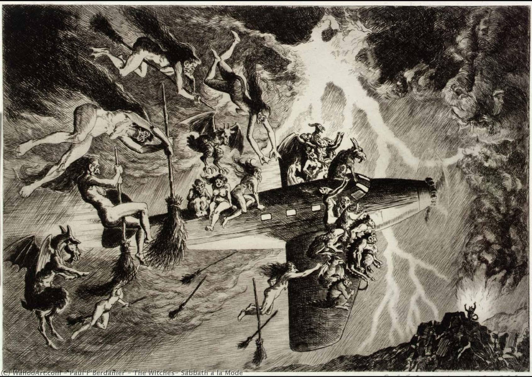 Wikioo.org - The Encyclopedia of Fine Arts - Painting, Artwork by Paul F Berdanier - The Witches' Sabbath a la Mode