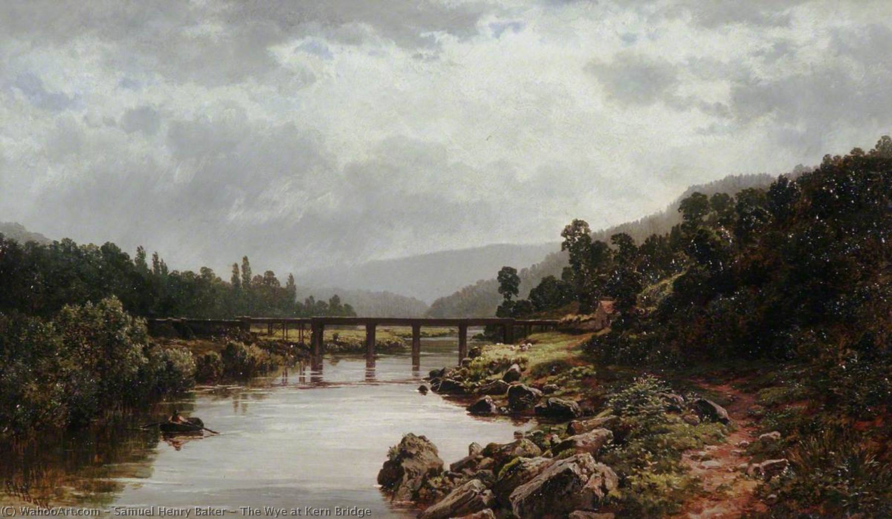 Wikioo.org - The Encyclopedia of Fine Arts - Painting, Artwork by Samuel Henry Baker - The Wye at Kern Bridge