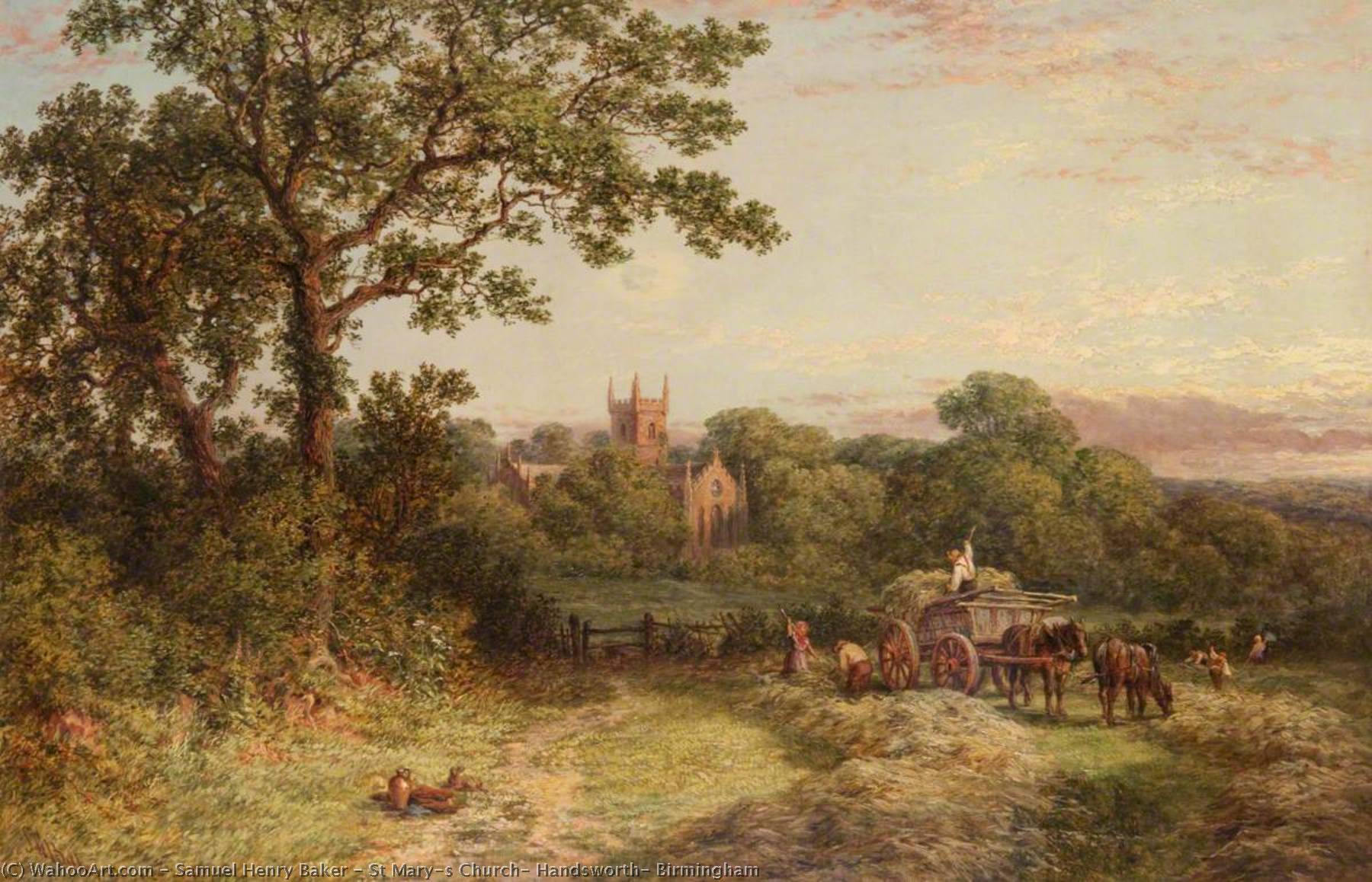 Wikioo.org - The Encyclopedia of Fine Arts - Painting, Artwork by Samuel Henry Baker - St Mary's Church, Handsworth, Birmingham