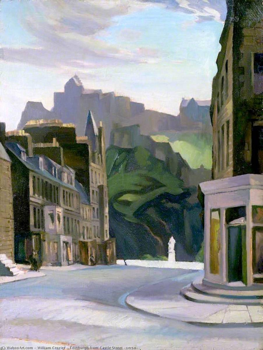 Wikioo.org - The Encyclopedia of Fine Arts - Painting, Artwork by William Crozier - Edinburgh from Castle Street (verso)