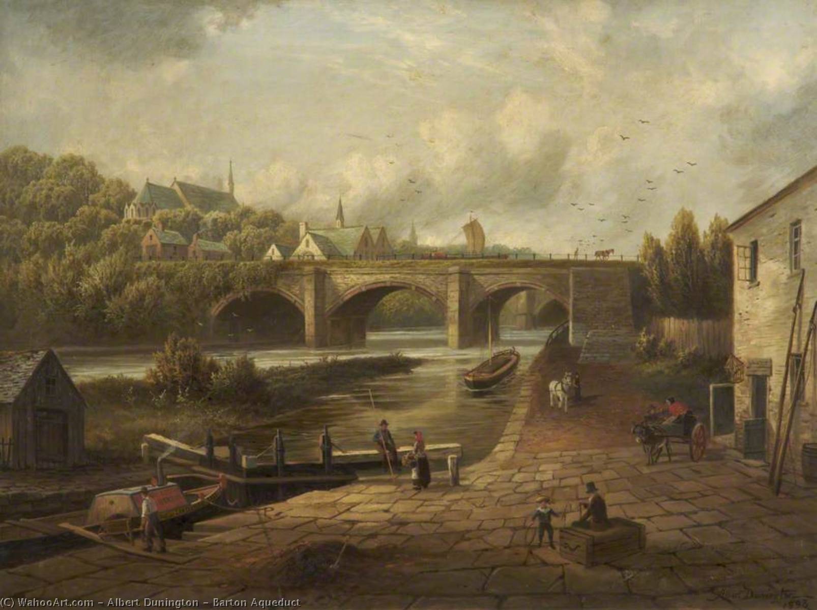 Wikioo.org - The Encyclopedia of Fine Arts - Painting, Artwork by Albert Dunington - Barton Aqueduct