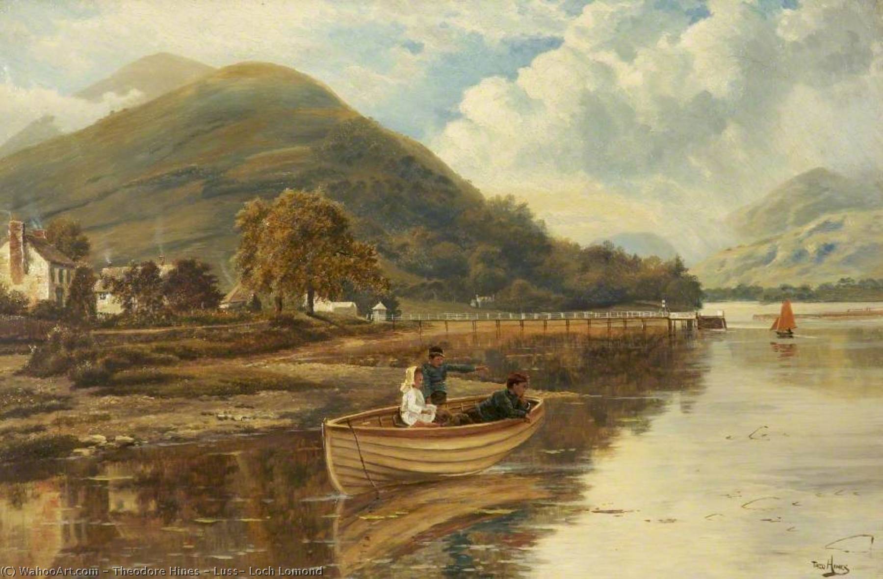 Wikioo.org - The Encyclopedia of Fine Arts - Painting, Artwork by Theodore Hines - Luss, Loch Lomond