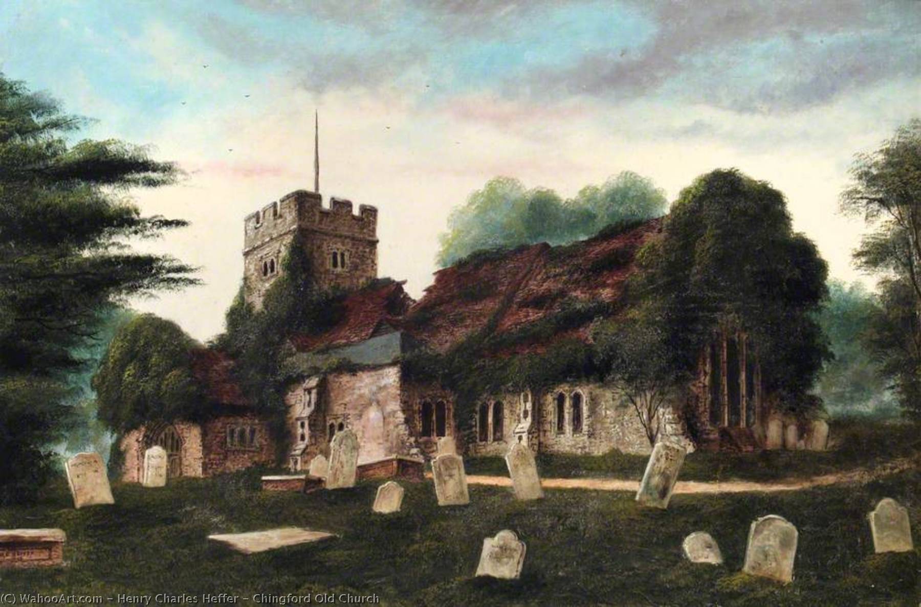 WikiOO.org - Encyclopedia of Fine Arts - Målning, konstverk Henry Charles Heffer - Chingford Old Church
