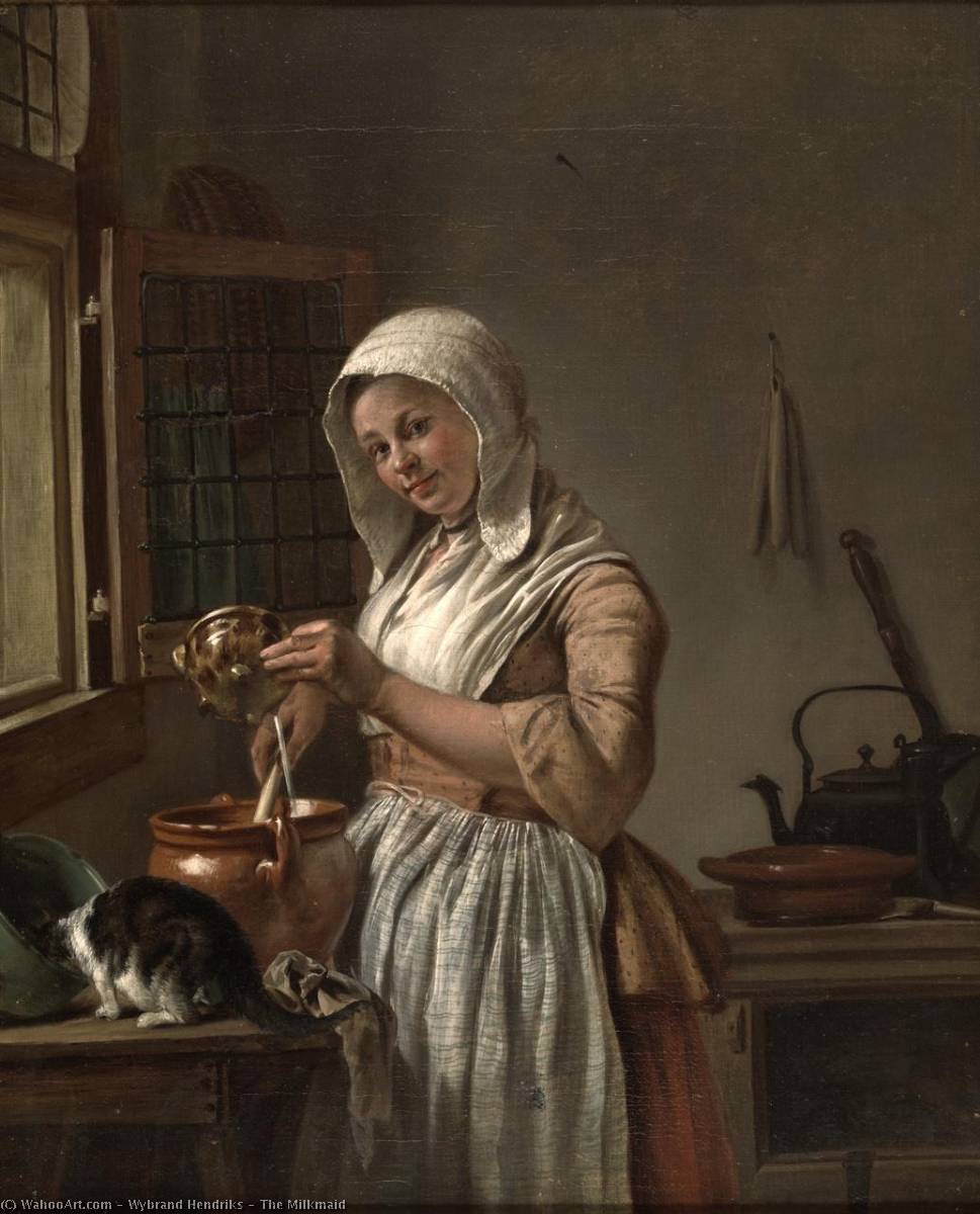 Wikioo.org - The Encyclopedia of Fine Arts - Painting, Artwork by Wybrand Hendriks - The Milkmaid