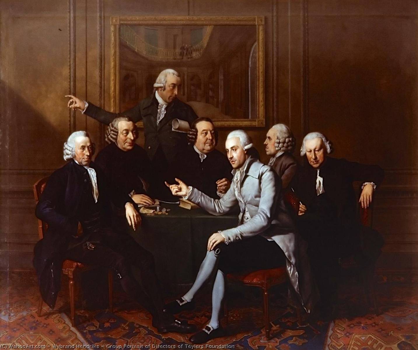 Wikioo.org - The Encyclopedia of Fine Arts - Painting, Artwork by Wybrand Hendriks - Group Portrait of Directors of Teylers Foundation