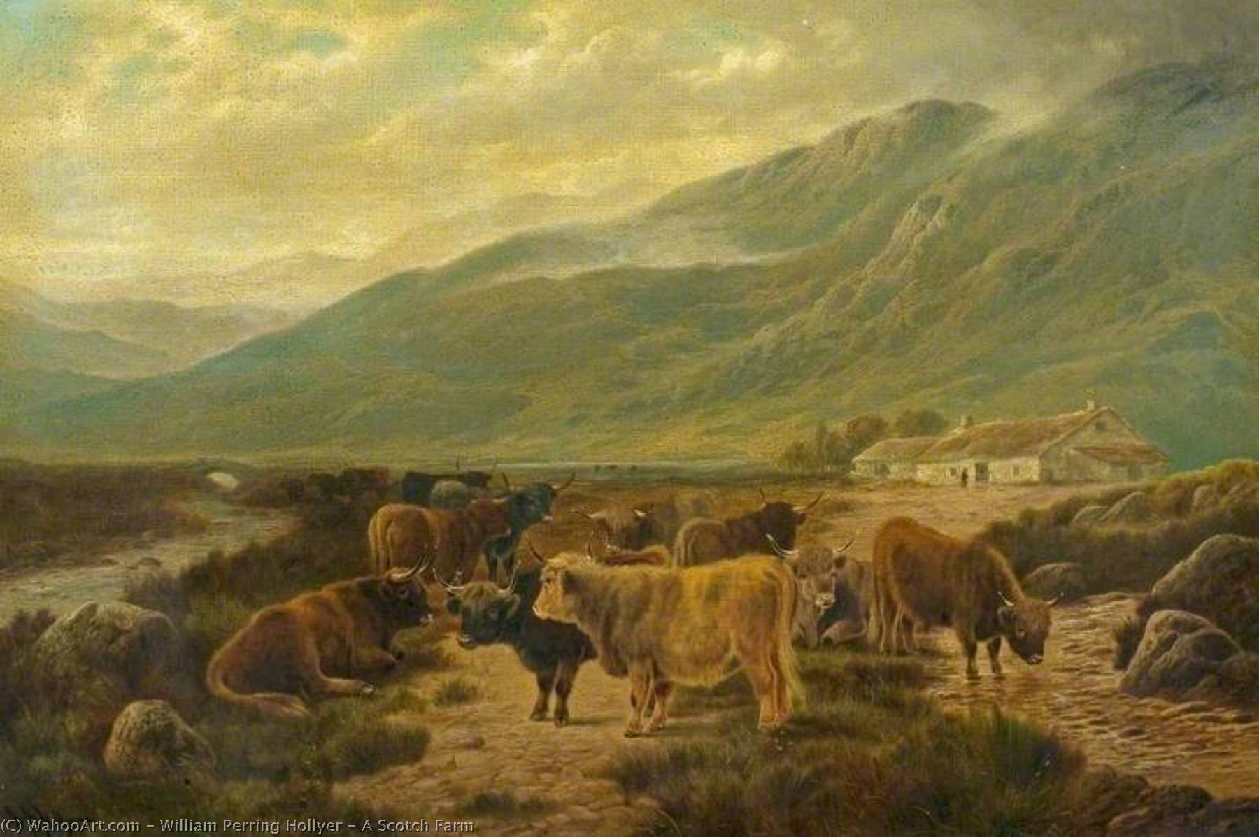 Wikioo.org - The Encyclopedia of Fine Arts - Painting, Artwork by William Perring Hollyer - A Scotch Farm