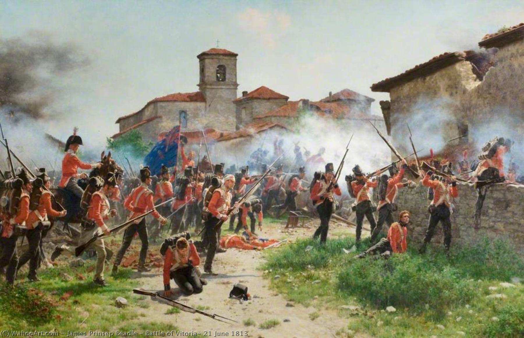 Wikioo.org - The Encyclopedia of Fine Arts - Painting, Artwork by James Prinsep Beadle - Battle of Vitoria, 21 June 1813