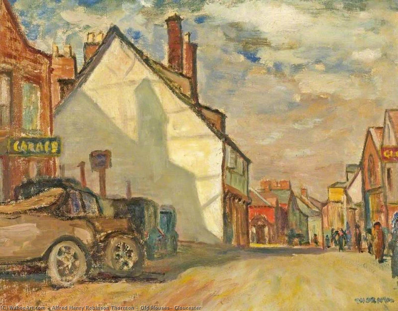 Wikioo.org - The Encyclopedia of Fine Arts - Painting, Artwork by Alfred Henry Robinson Thornton - Old Houses, Gloucester