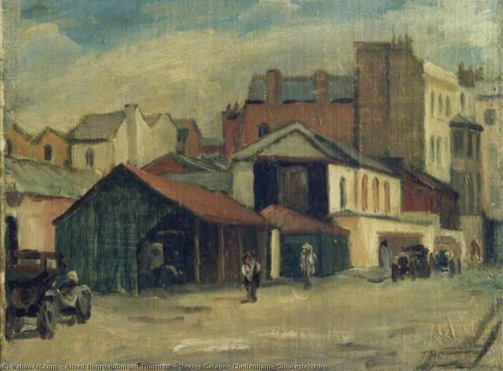 Wikioo.org - The Encyclopedia of Fine Arts - Painting, Artwork by Alfred Henry Robinson Thornton - Steel's Garage, Cheltenham, Gloucestershire