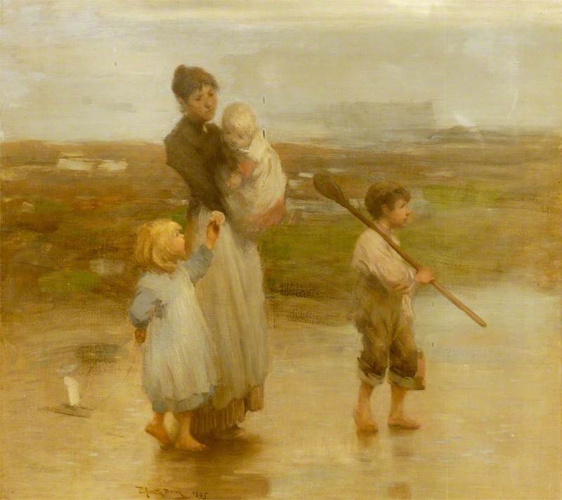 Wikioo.org - The Encyclopedia of Fine Arts - Painting, Artwork by Thomas Austen Brown - The Bait Gatherers
