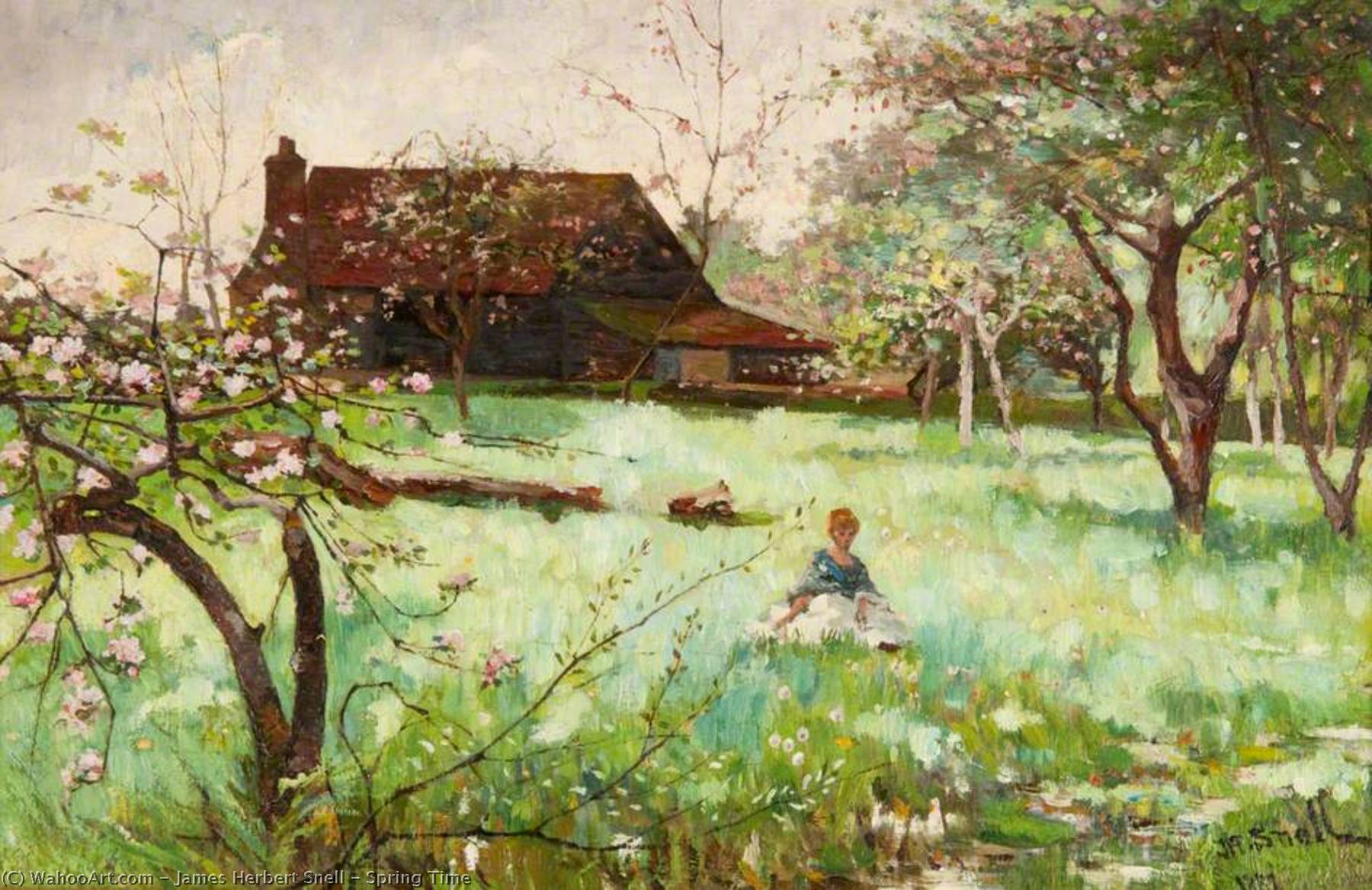 Wikioo.org - The Encyclopedia of Fine Arts - Painting, Artwork by James Herbert Snell - Spring Time