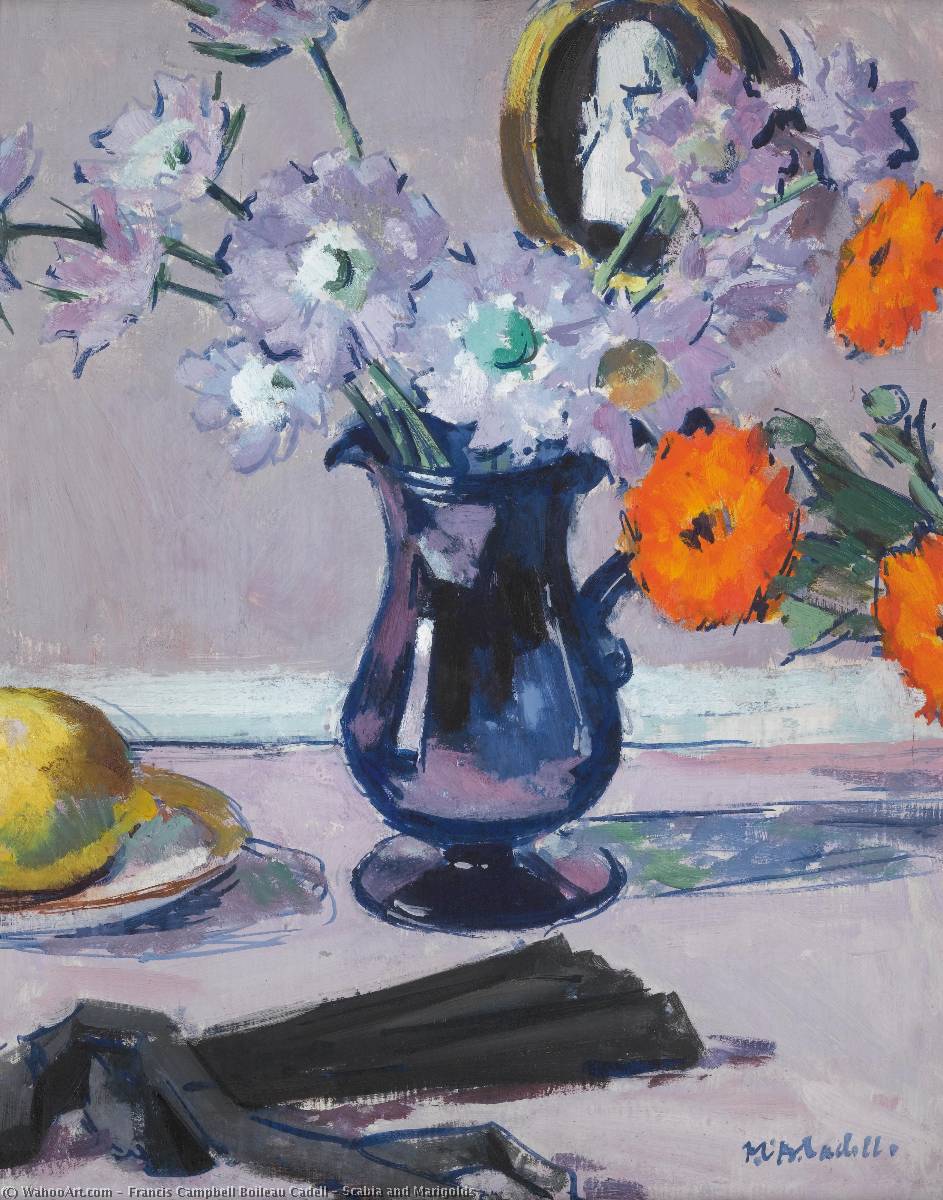 Wikioo.org - The Encyclopedia of Fine Arts - Painting, Artwork by Francis Campbell Boileau Cadell - Scabia and Marigolds