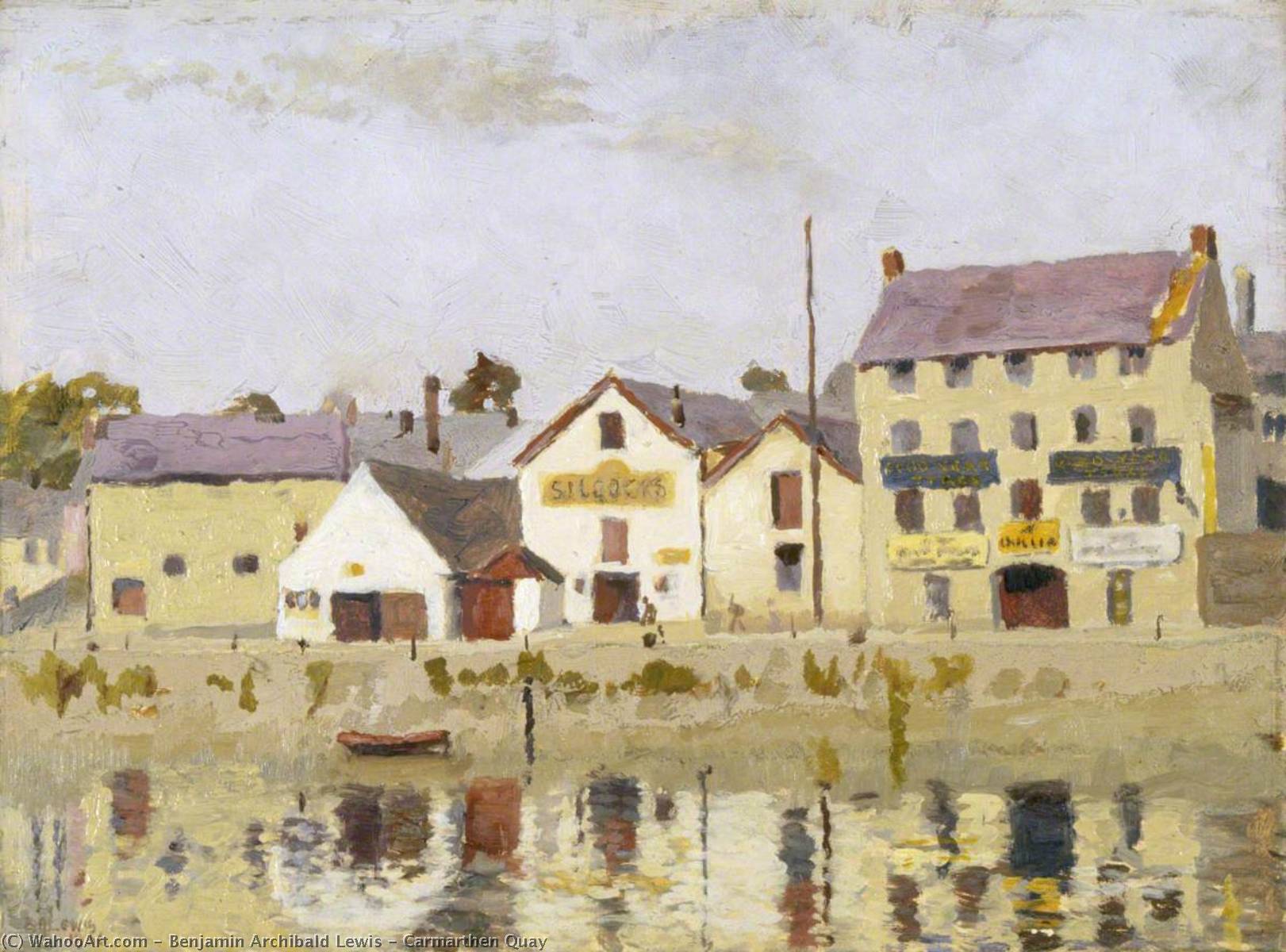 WikiOO.org - Encyclopedia of Fine Arts - Maleri, Artwork Benjamin Archibald Lewis - Carmarthen Quay