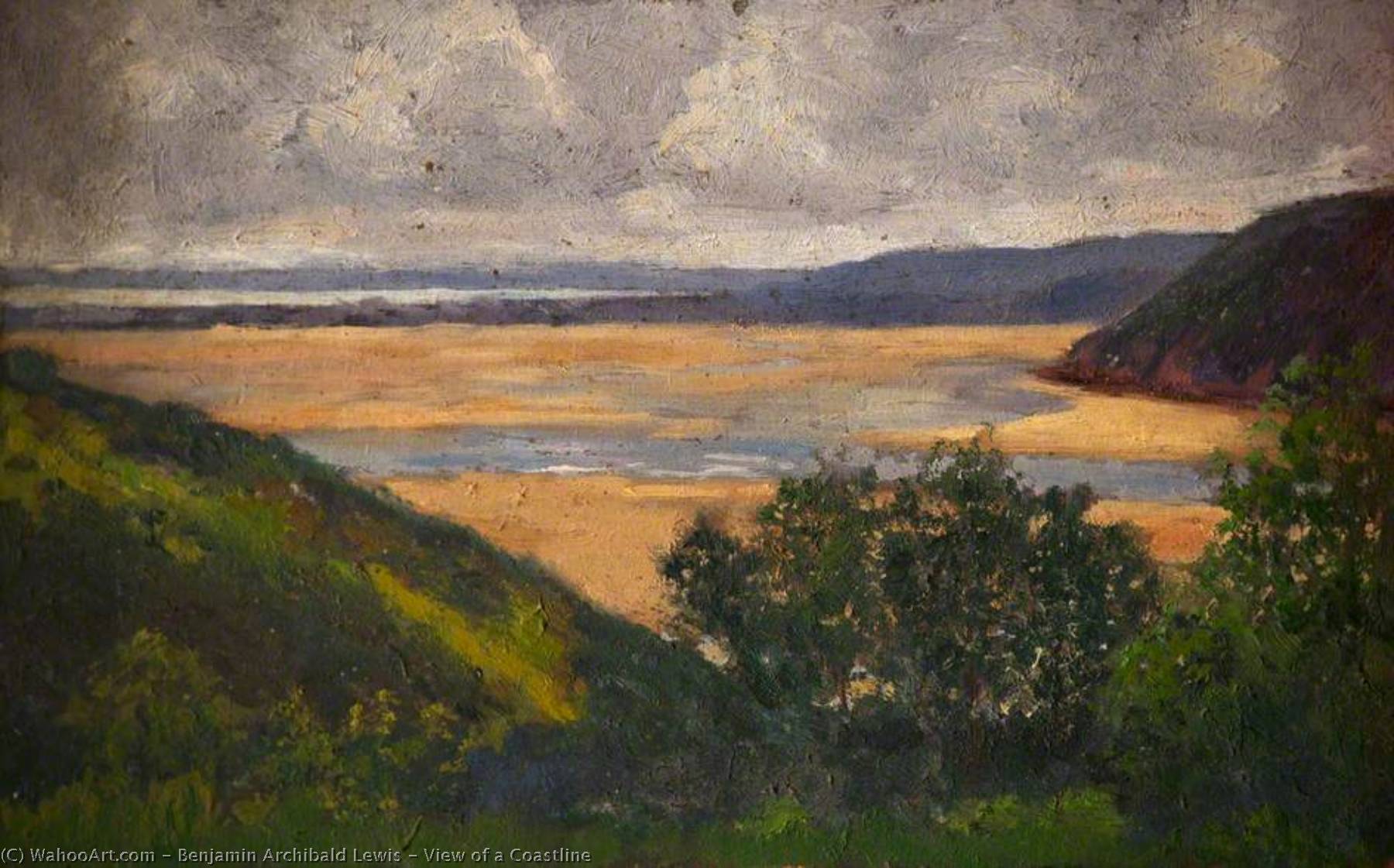 Wikioo.org - The Encyclopedia of Fine Arts - Painting, Artwork by Benjamin Archibald Lewis - View of a Coastline