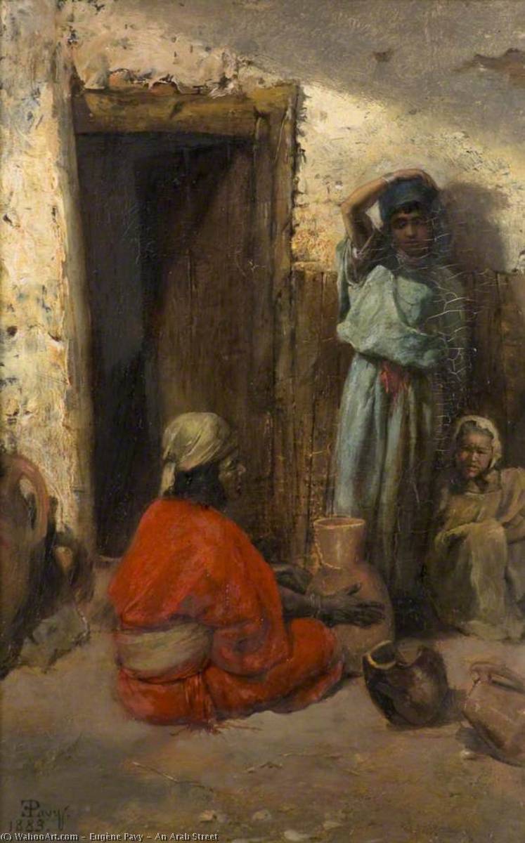 Wikioo.org - The Encyclopedia of Fine Arts - Painting, Artwork by Eugène Pavy - An Arab Street