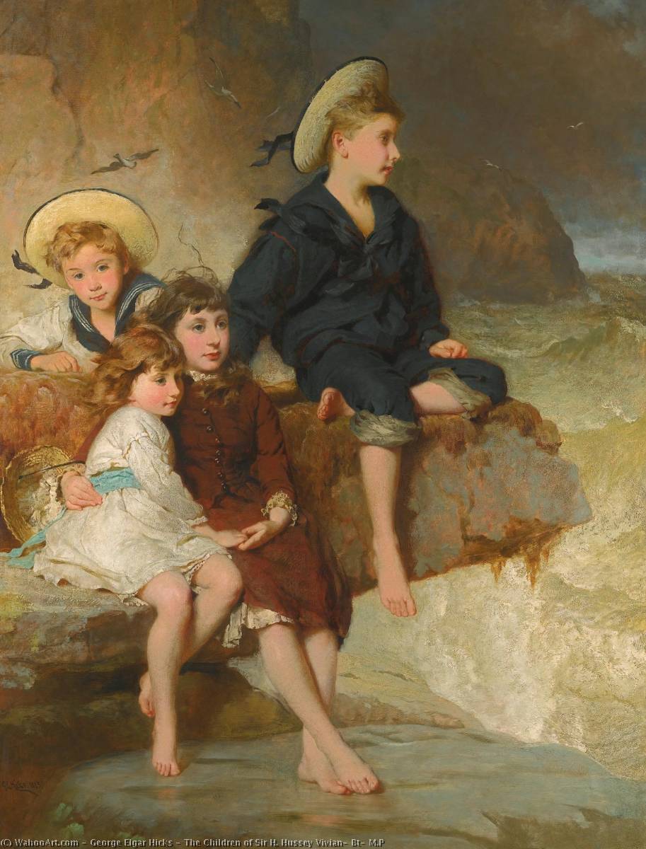 Wikioo.org - The Encyclopedia of Fine Arts - Painting, Artwork by George Elgar Hicks - The Children of Sir H. Hussey Vivian, Bt, M.P