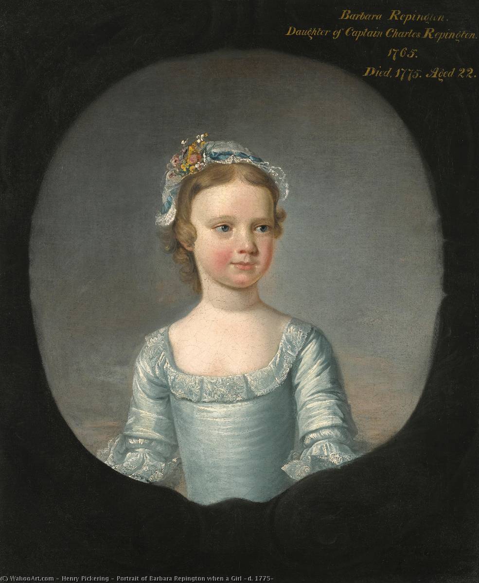Wikioo.org - The Encyclopedia of Fine Arts - Painting, Artwork by Henry Pickering - Portrait of Barbara Repington when a Girl (d. 1775)