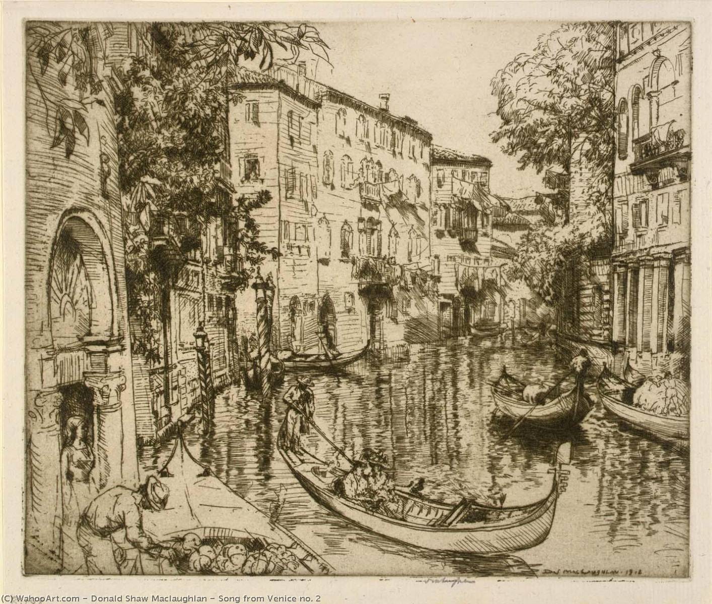Wikioo.org – L'Enciclopedia delle Belle Arti - Pittura, Opere di Donald Shaw Maclaughlan - canzone da  Venezia  No  2