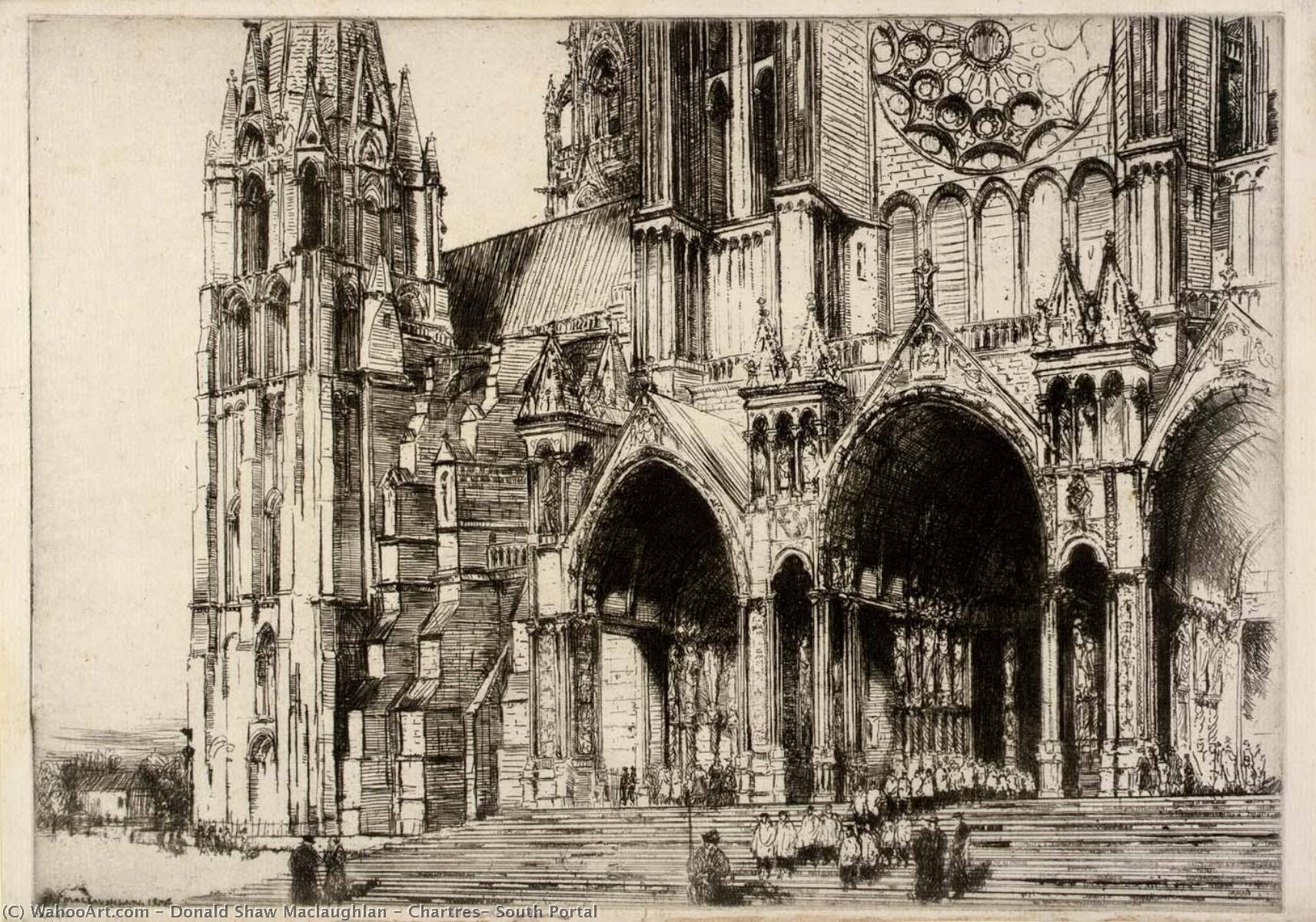 Wikioo.org - The Encyclopedia of Fine Arts - Painting, Artwork by Donald Shaw Maclaughlan - Chartres, South Portal