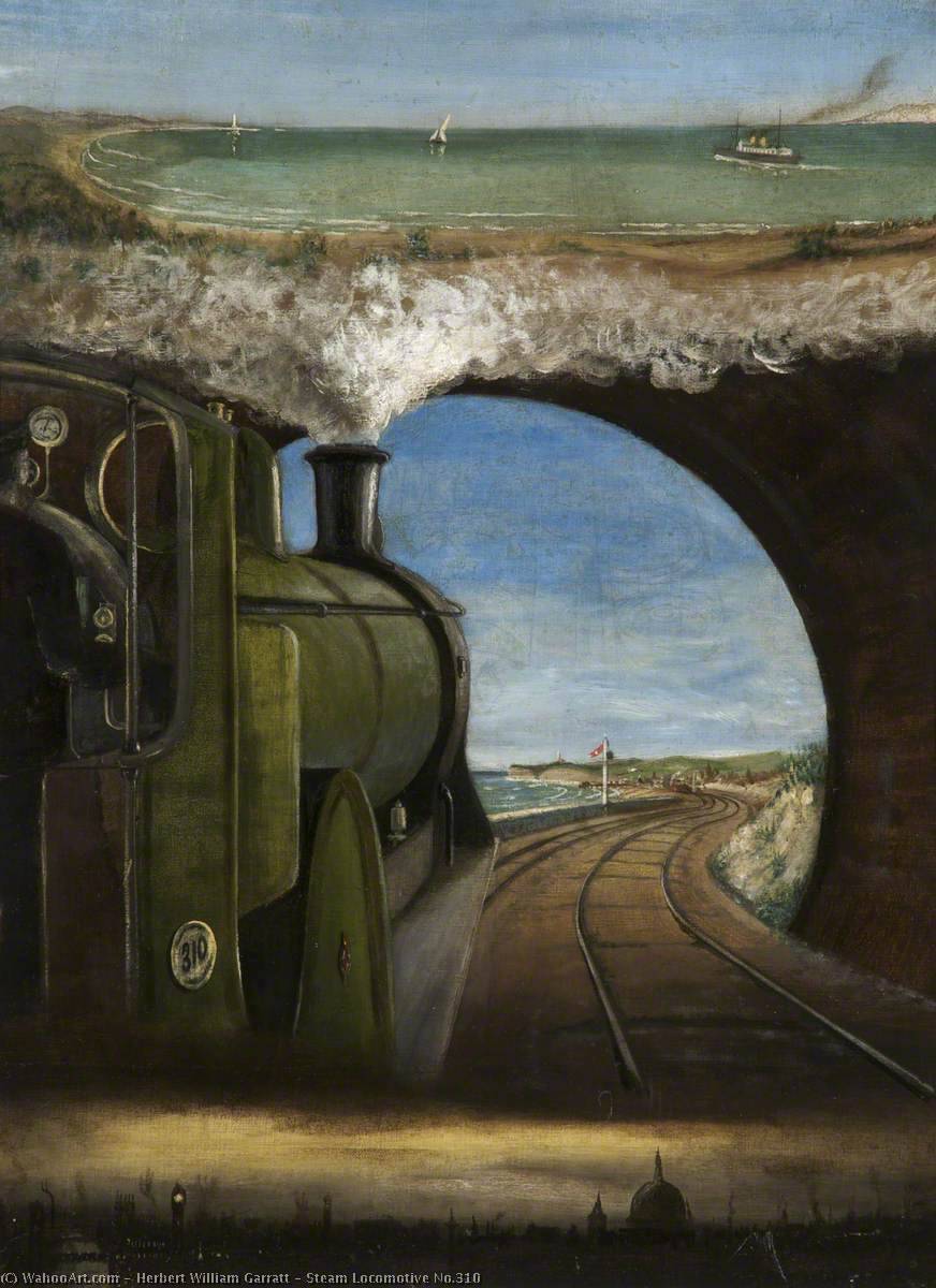 Wikioo.org - The Encyclopedia of Fine Arts - Painting, Artwork by Herbert William Garratt - Steam Locomotive No.310