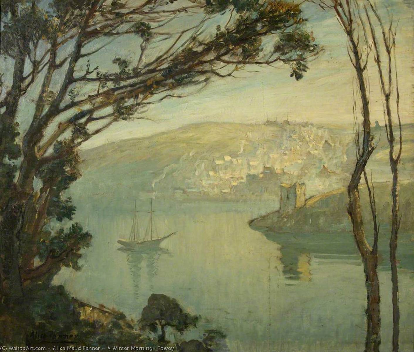 Wikioo.org - The Encyclopedia of Fine Arts - Painting, Artwork by Alice Maud Fanner - A Winter Morning, Fowey