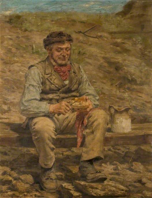 Wikioo.org - The Encyclopedia of Fine Arts - Painting, Artwork by John Hodgson Campbell - Workman Eating Lunch