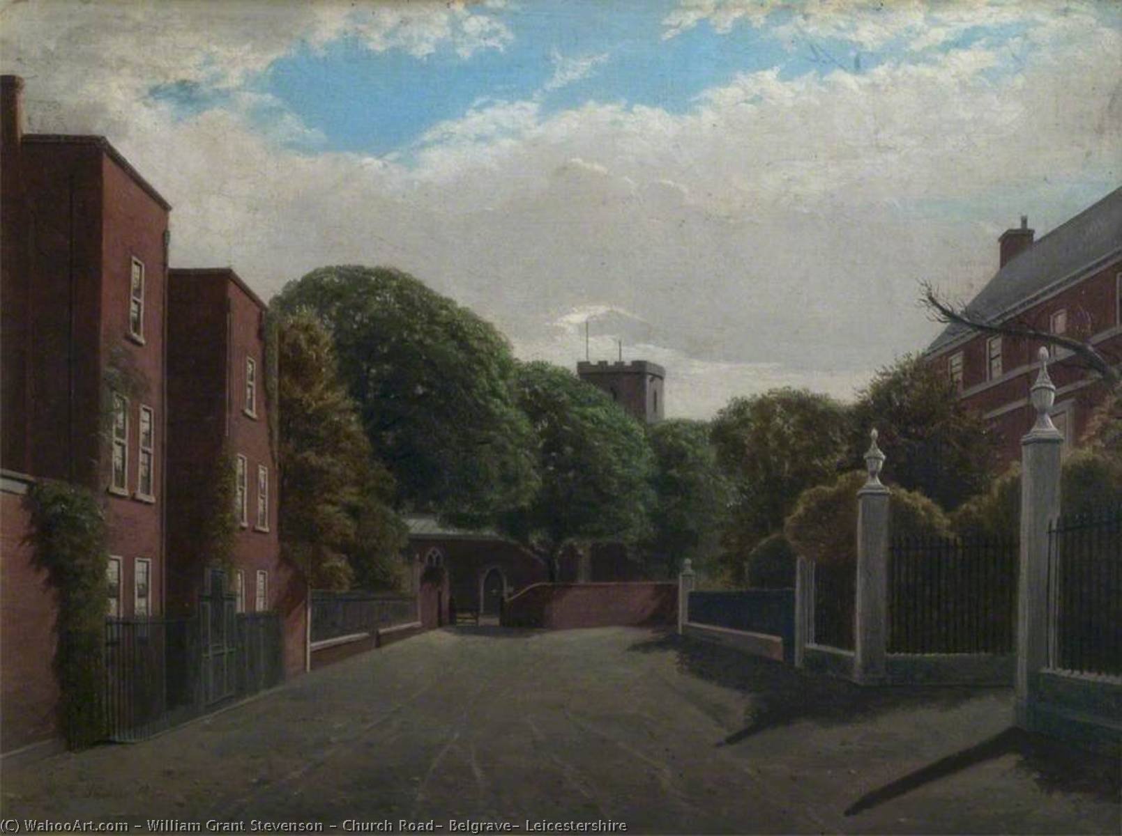 Wikioo.org - The Encyclopedia of Fine Arts - Painting, Artwork by William Grant Stevenson - Church Road, Belgrave, Leicestershire
