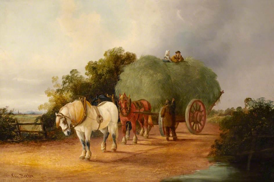 Wikioo.org - The Encyclopedia of Fine Arts - Painting, Artwork by John Joseph Barker - The Hay Cart
